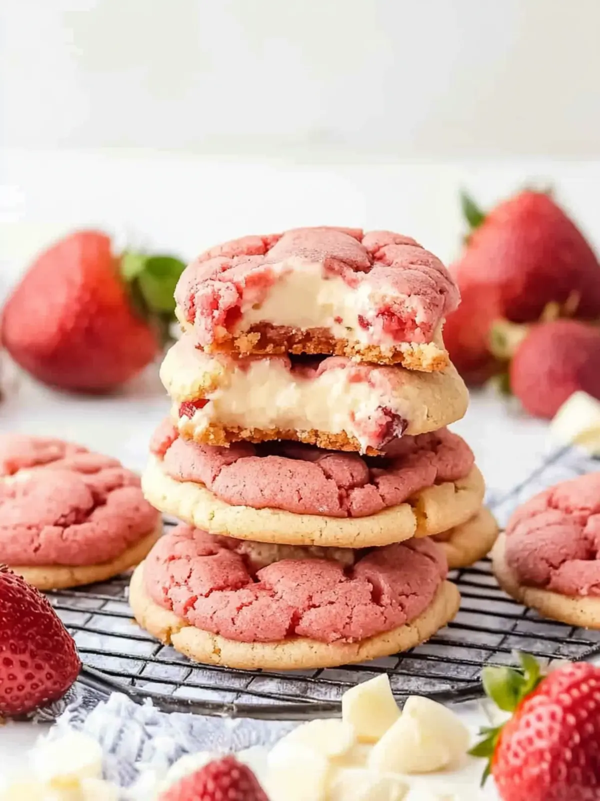 Creamy Strawberry Cheesecake Cookies
