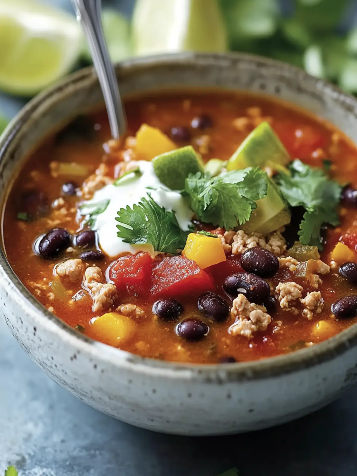 Ground Turkey and Black Bean Soup