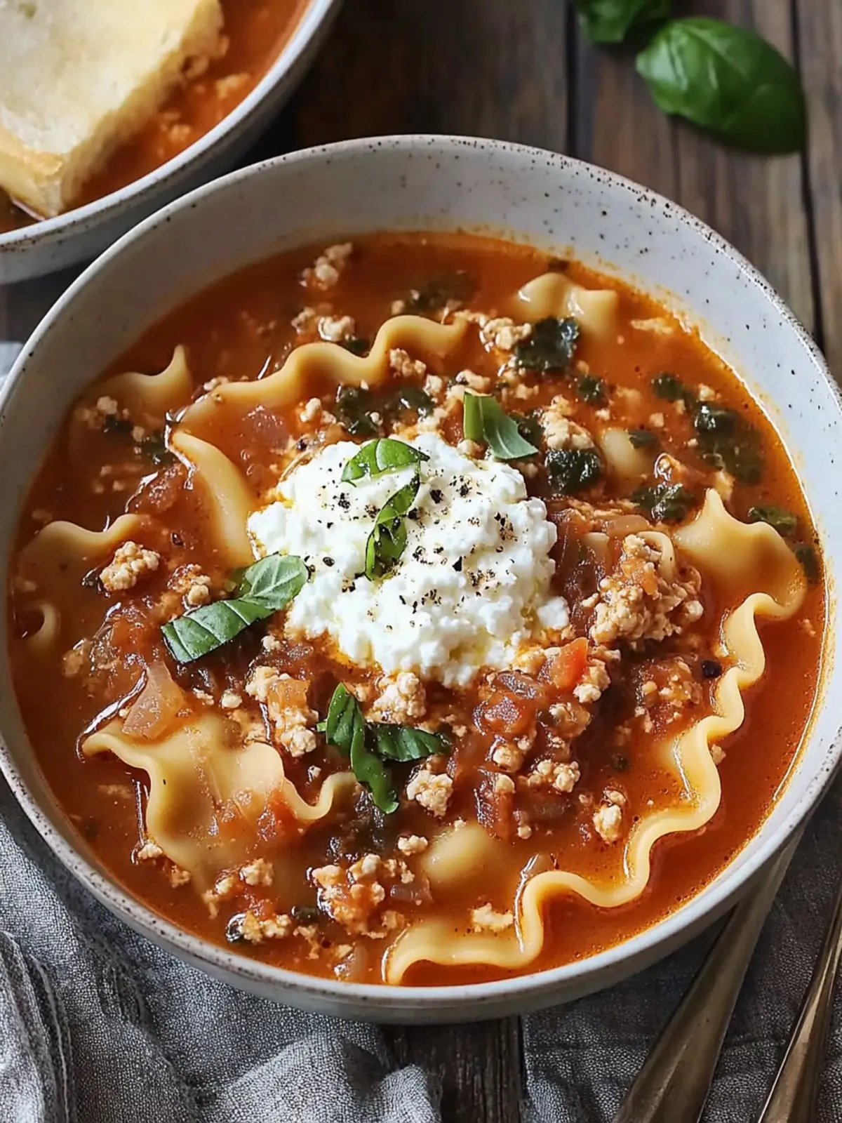 Comforting Lasagna Soup with Cottage Cheese