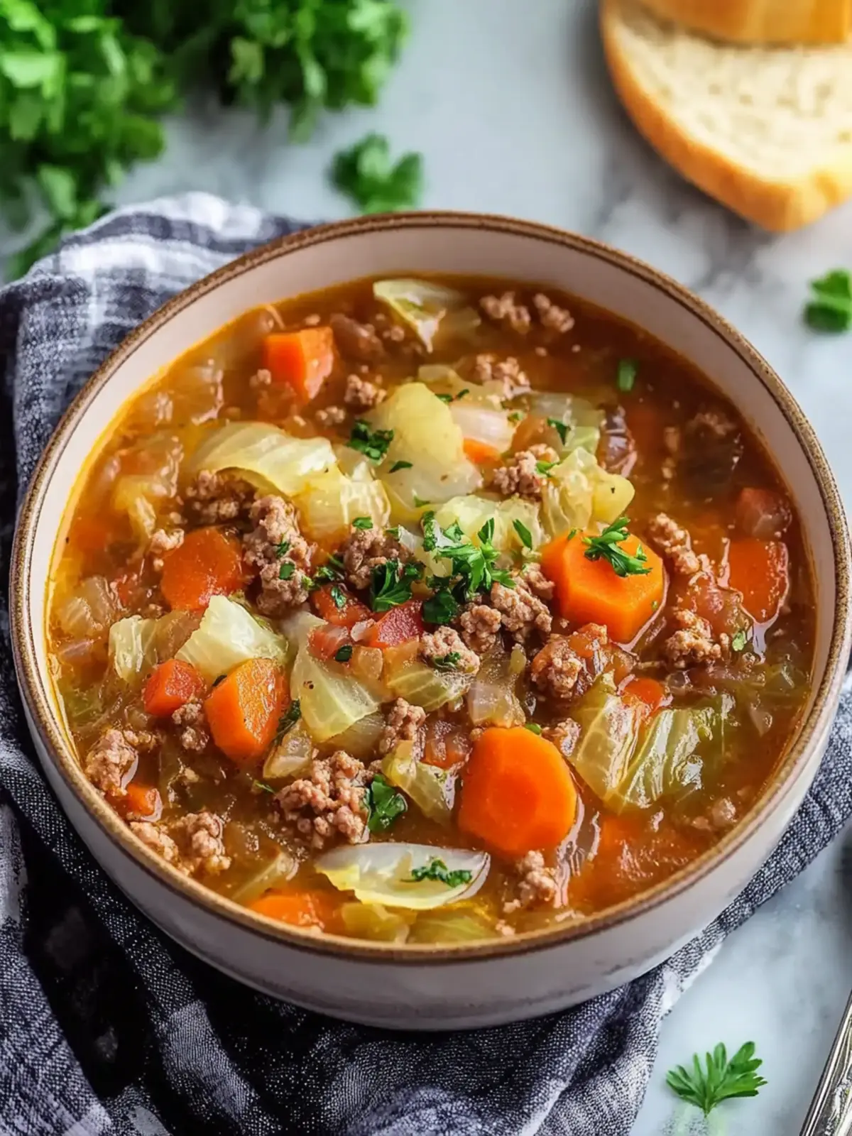 One-Pot Ground Beef and Cabbage Soup