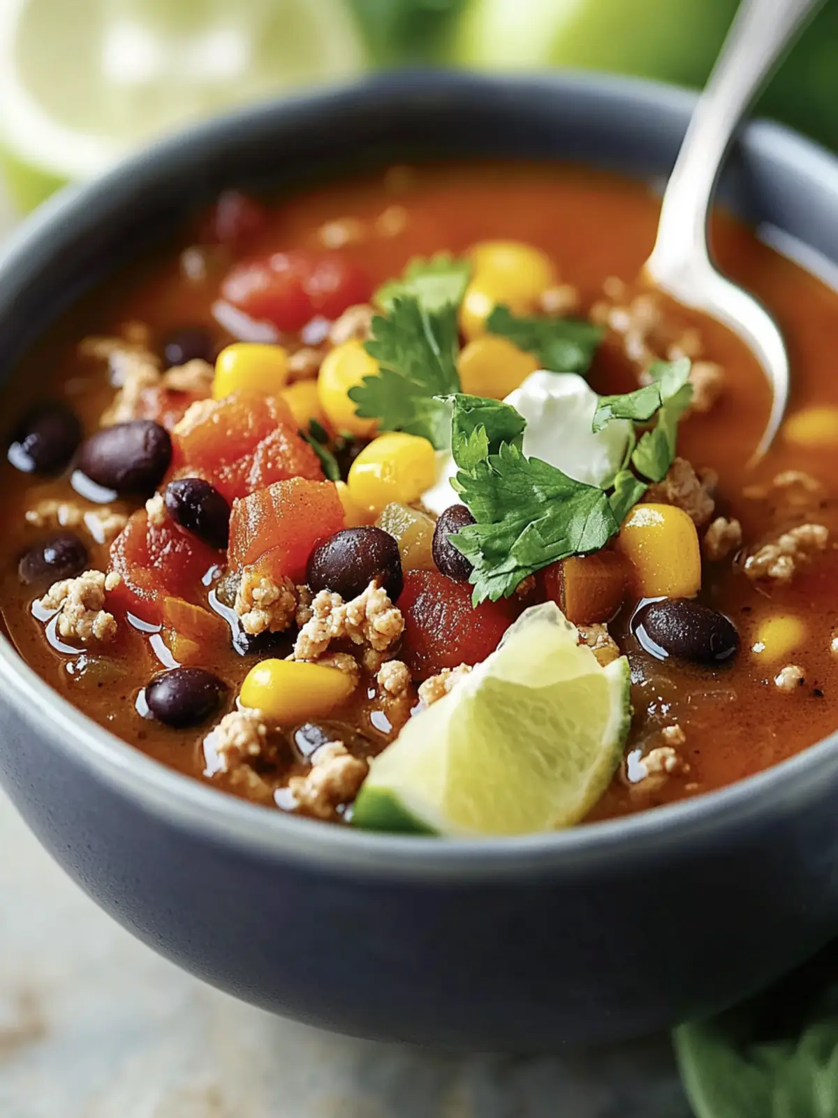 Ground Turkey and Black Bean Soup