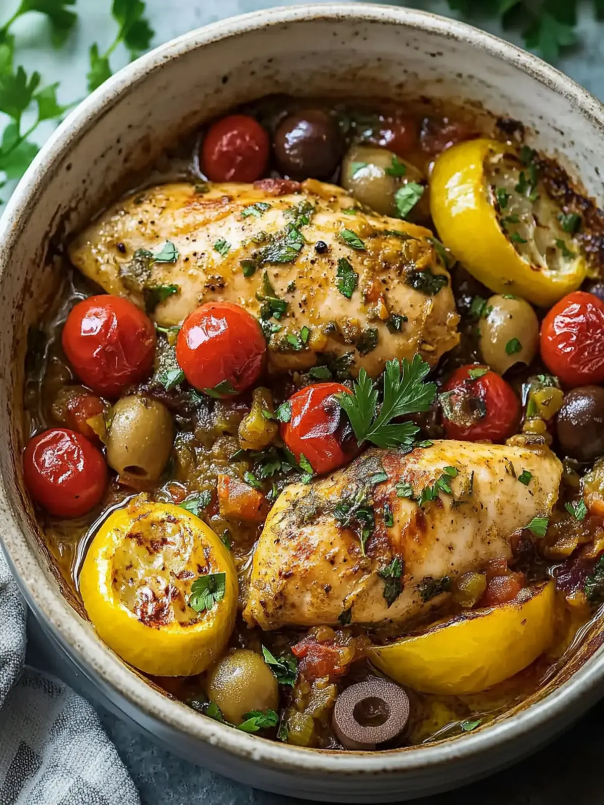 Tender Slow Cooker Mediterranean Chicken