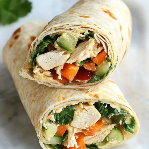 Quick and Healthy Chicken & Hummus Veggie Wraps