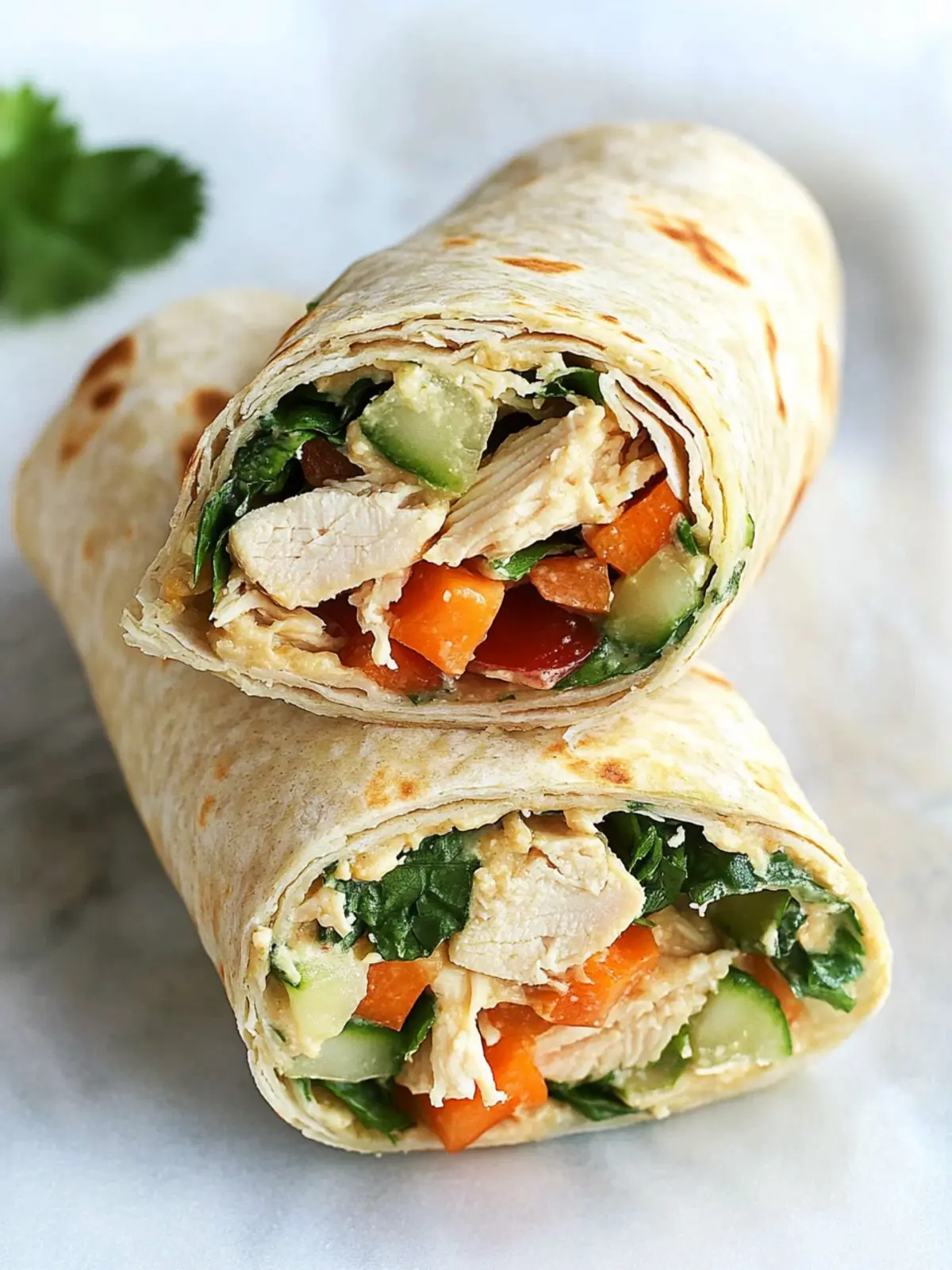 Quick and Healthy Chicken & Hummus Veggie Wraps