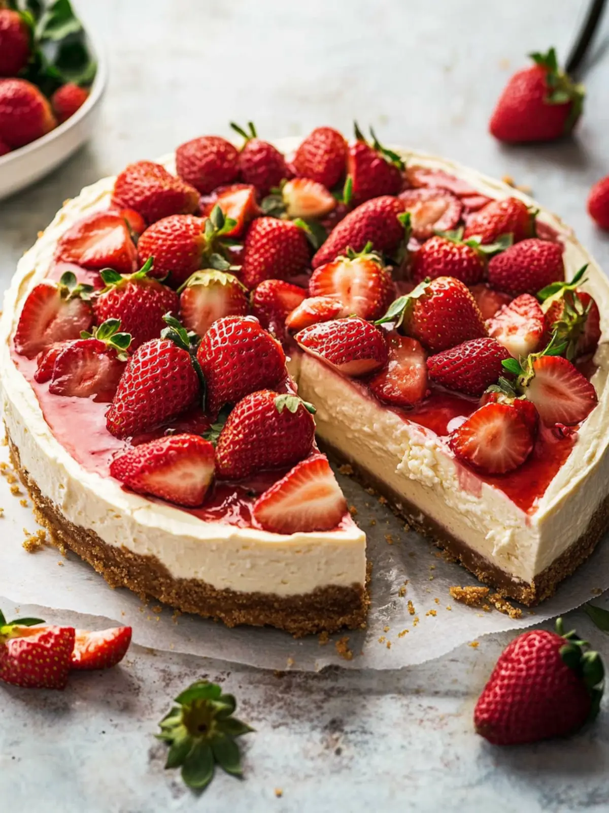 No-Bake Strawberry Cheesecake