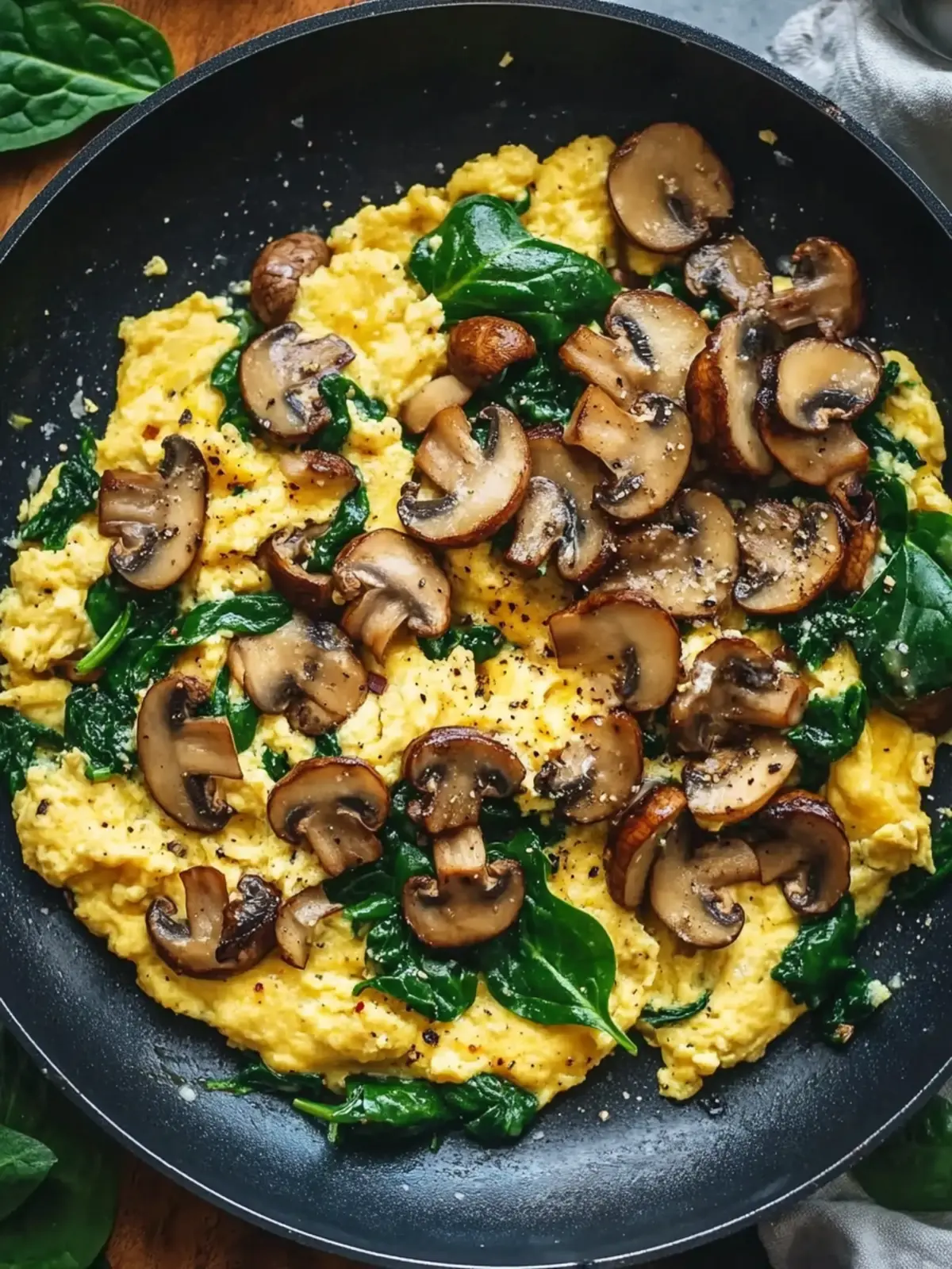 Mushroom Spinach Scrambled Eggs – A Flavorful Morning Boost