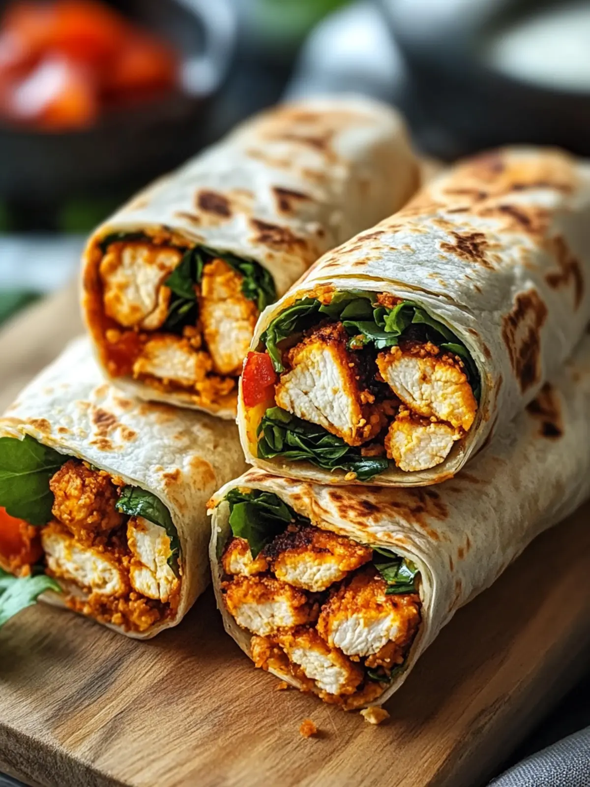 Crunchy Crispy Air Fryer Chicken & Mozzarella Wraps