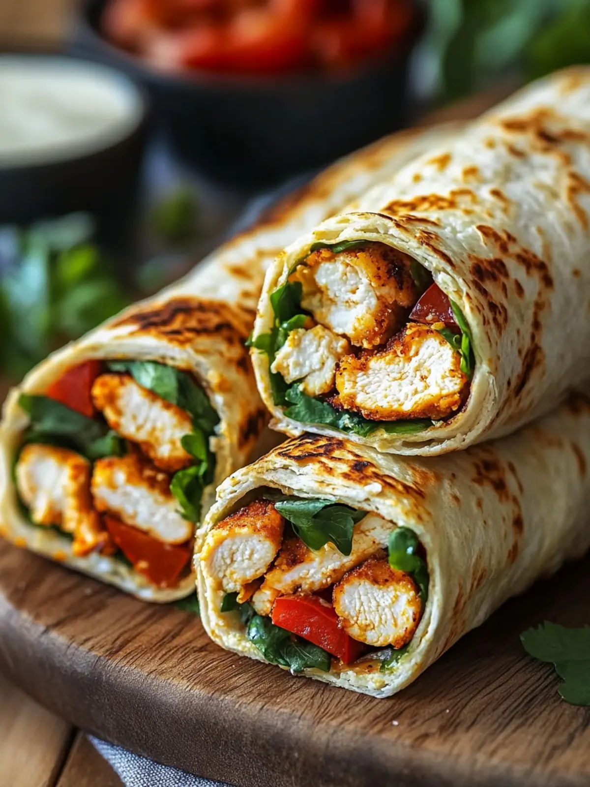Crunchy Crispy Air Fryer Chicken & Mozzarella Wraps