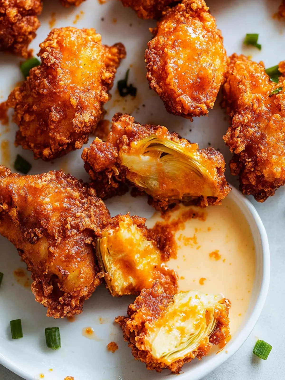 Fried Buffalo Artichoke Hearts