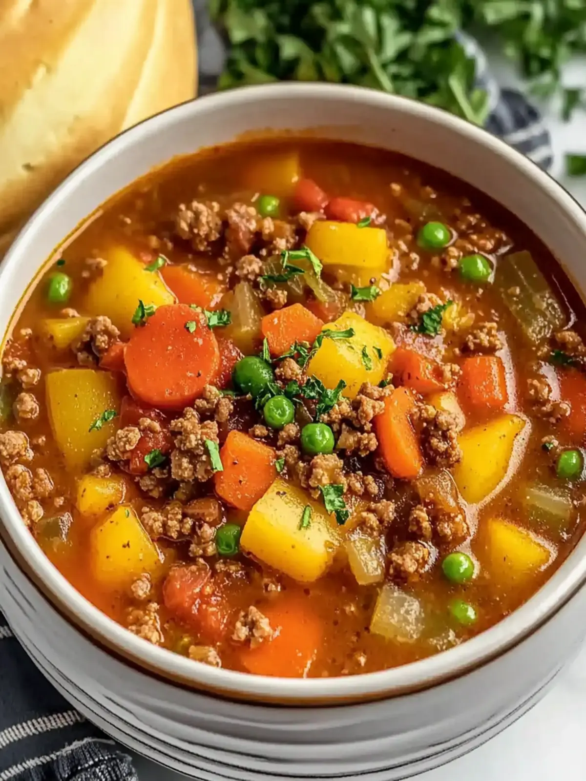 Crockpot Ground Beef Soup
