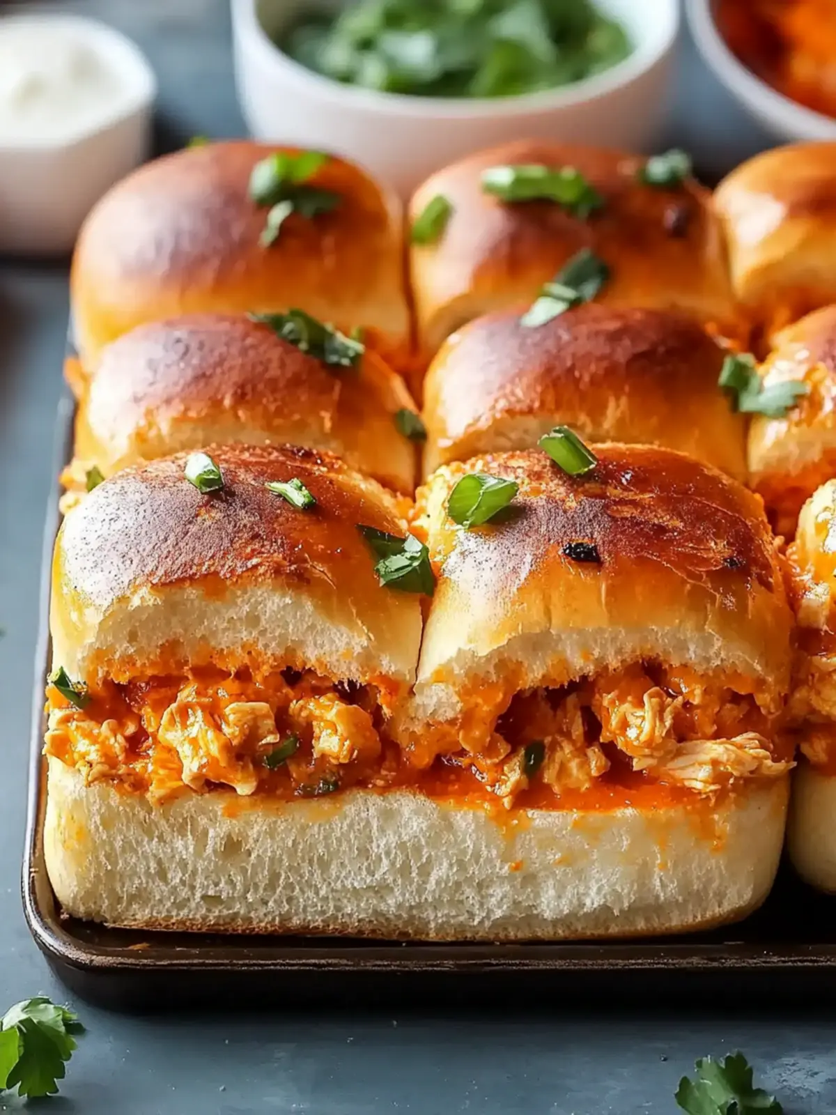 Spicy Buffalo Chicken Dip Sliders