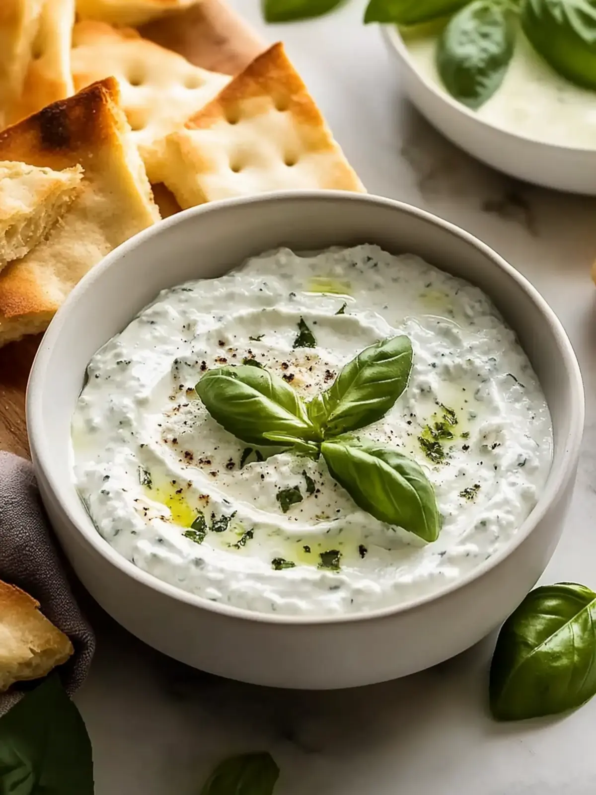 Basil Cottage Cheese Dip