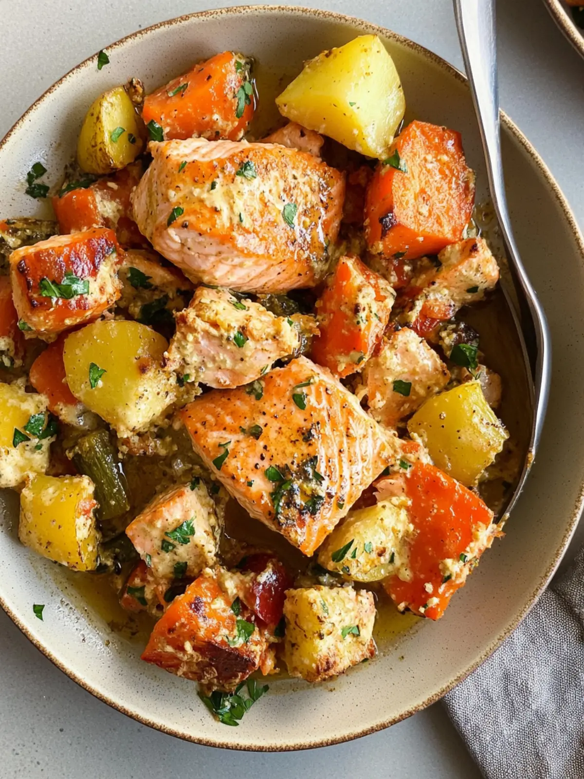 Honey Mustard Salmon & Veggies Sheet-Pan Delight Made Easy