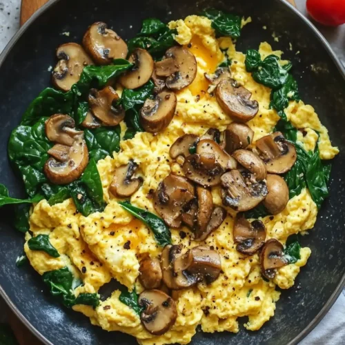 Mushroom Spinach Scrambled Eggs