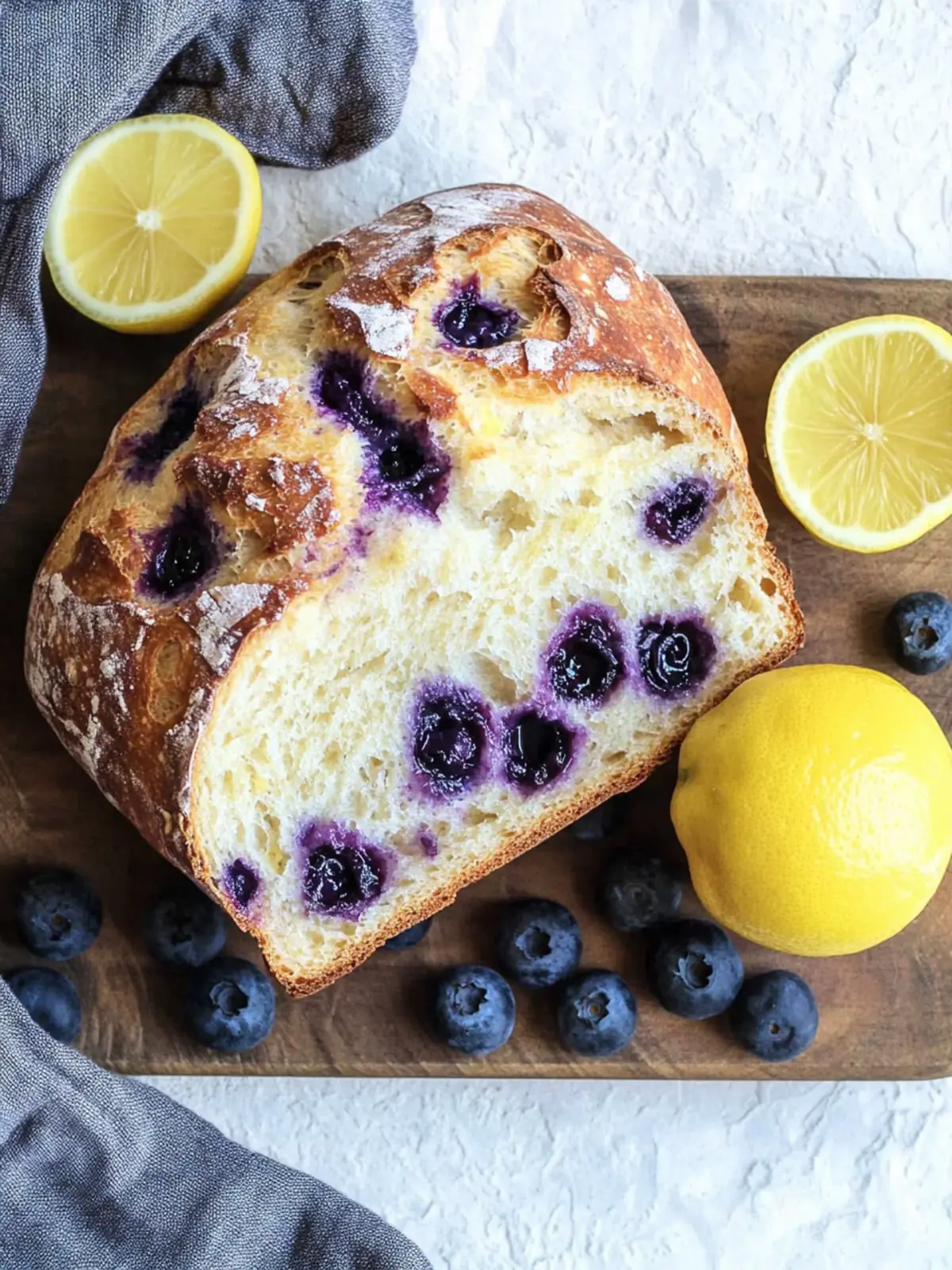 blueberry lemon sourdough bread
