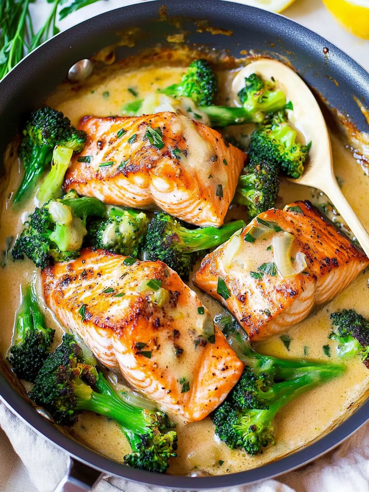 One-Skillet Garlicky Salmon & Broccoli for Easy Weeknight Bliss