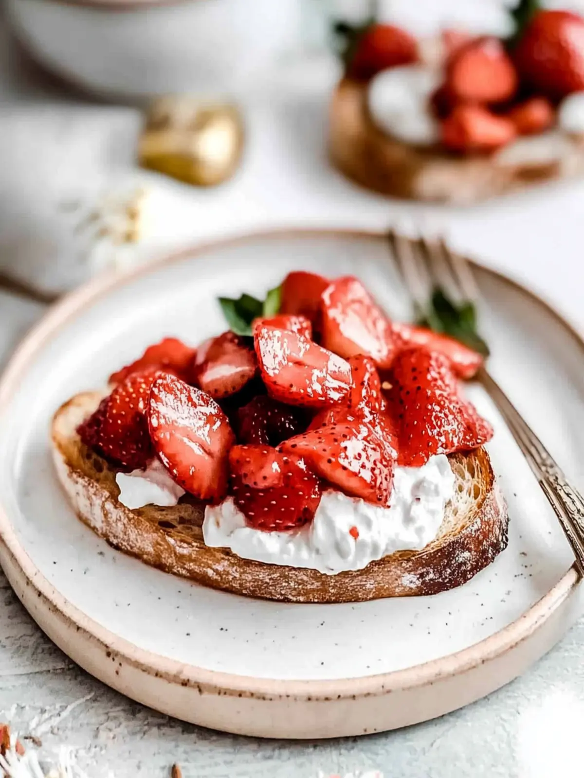Easy Strawberry Bruschetta with Creamy Ricotta Bliss