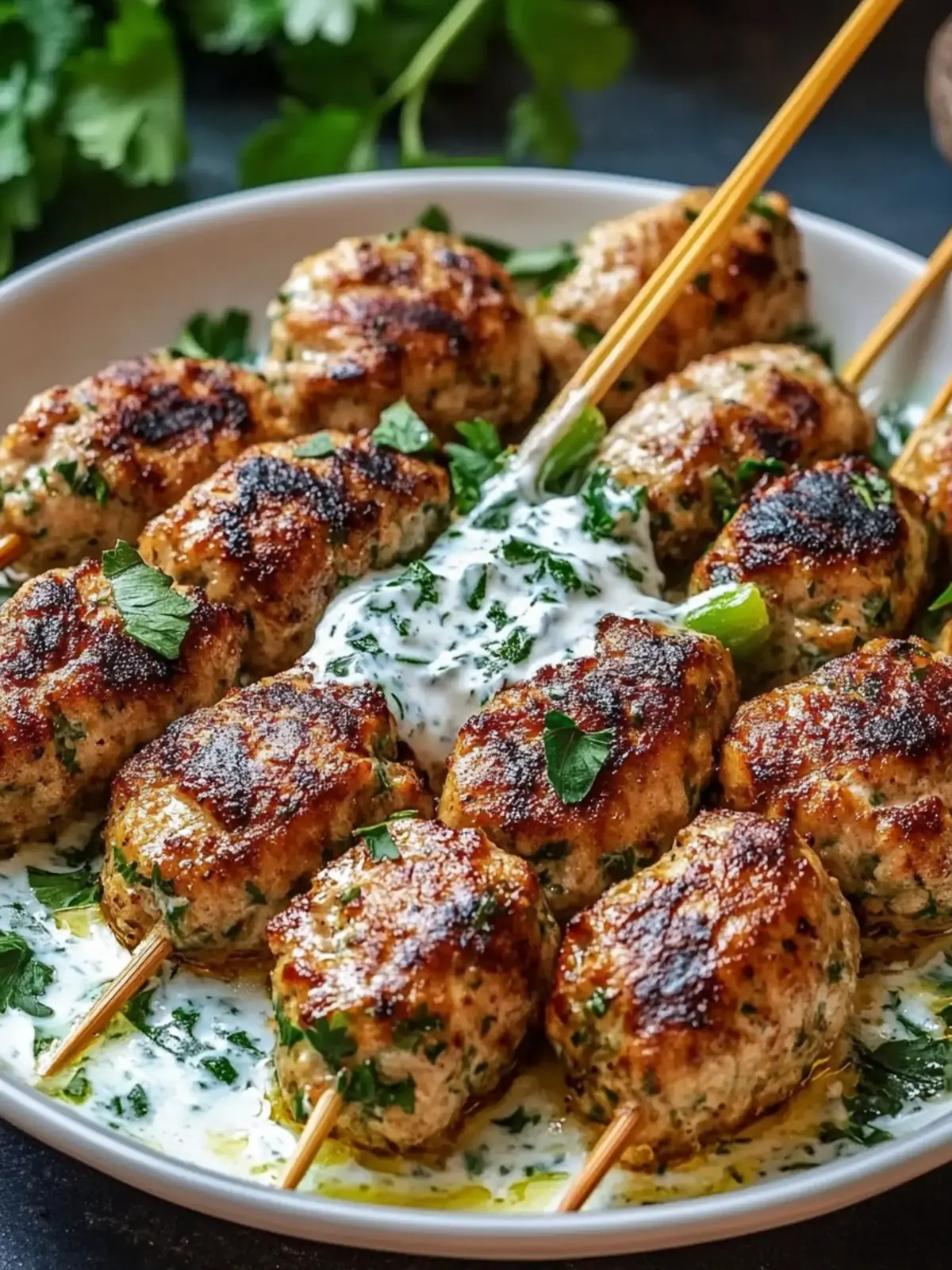 Delicious Chicken Kofta with Garlic Yogurt Sauce Recipe
