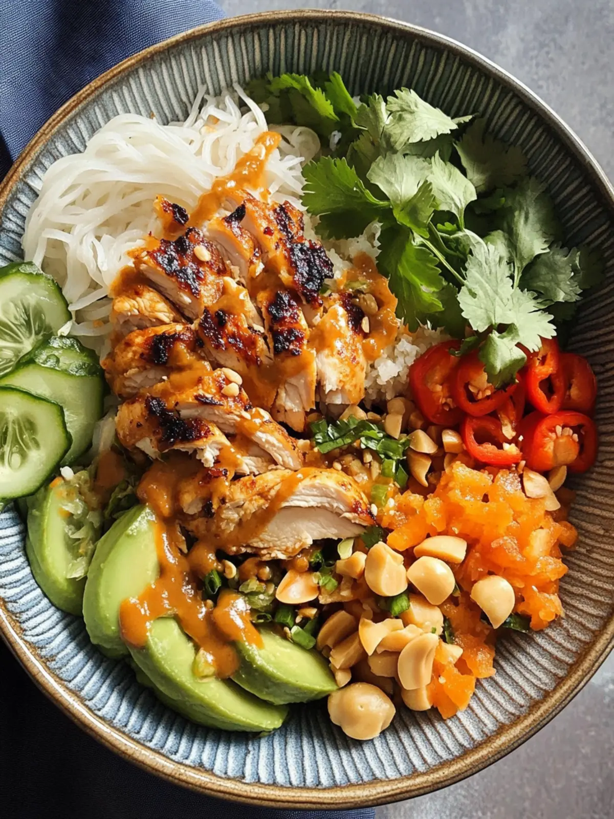 Thai Peanut Chicken Buddha Bowl