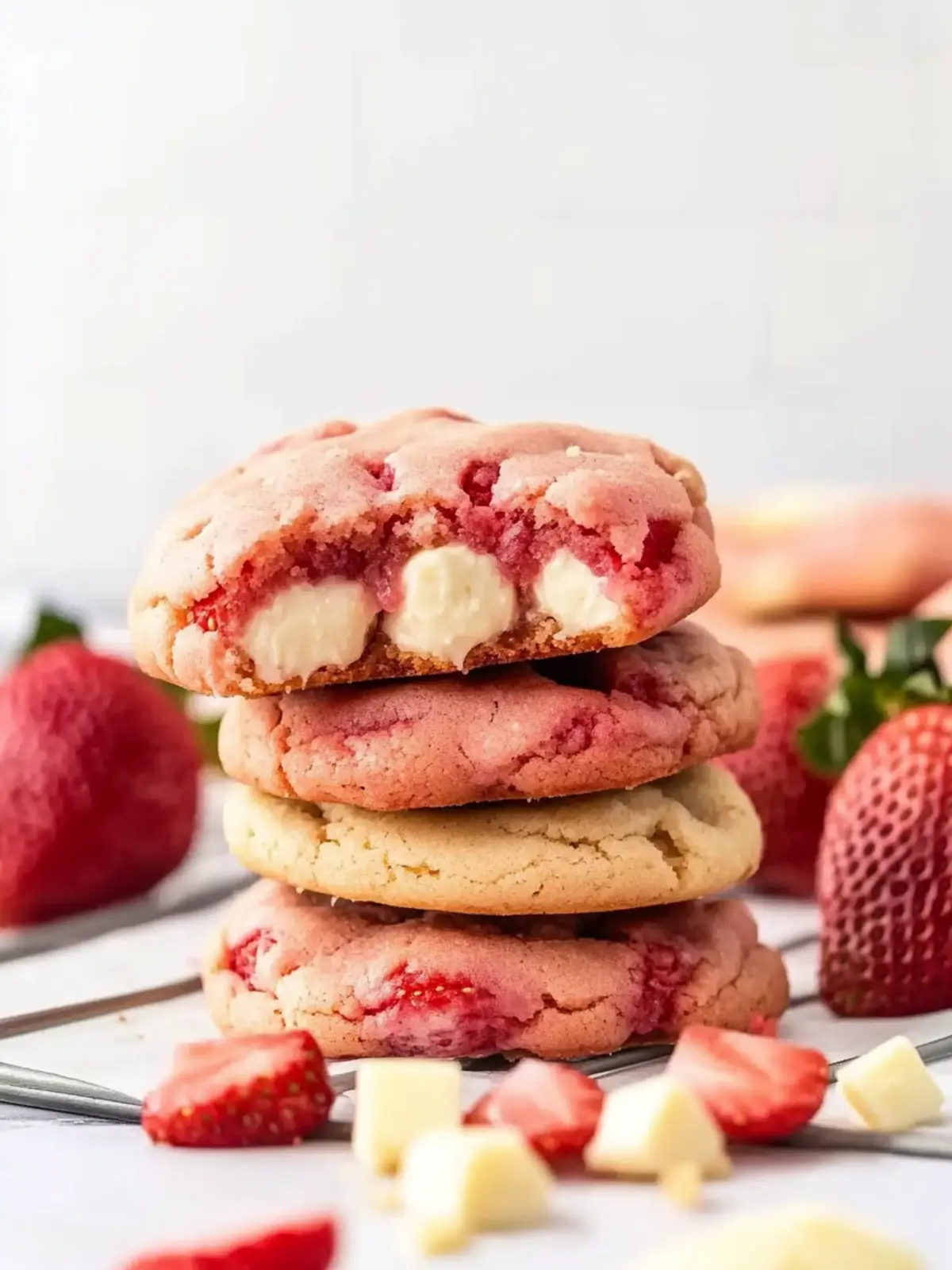 Creamy Strawberry Cheesecake Cookies