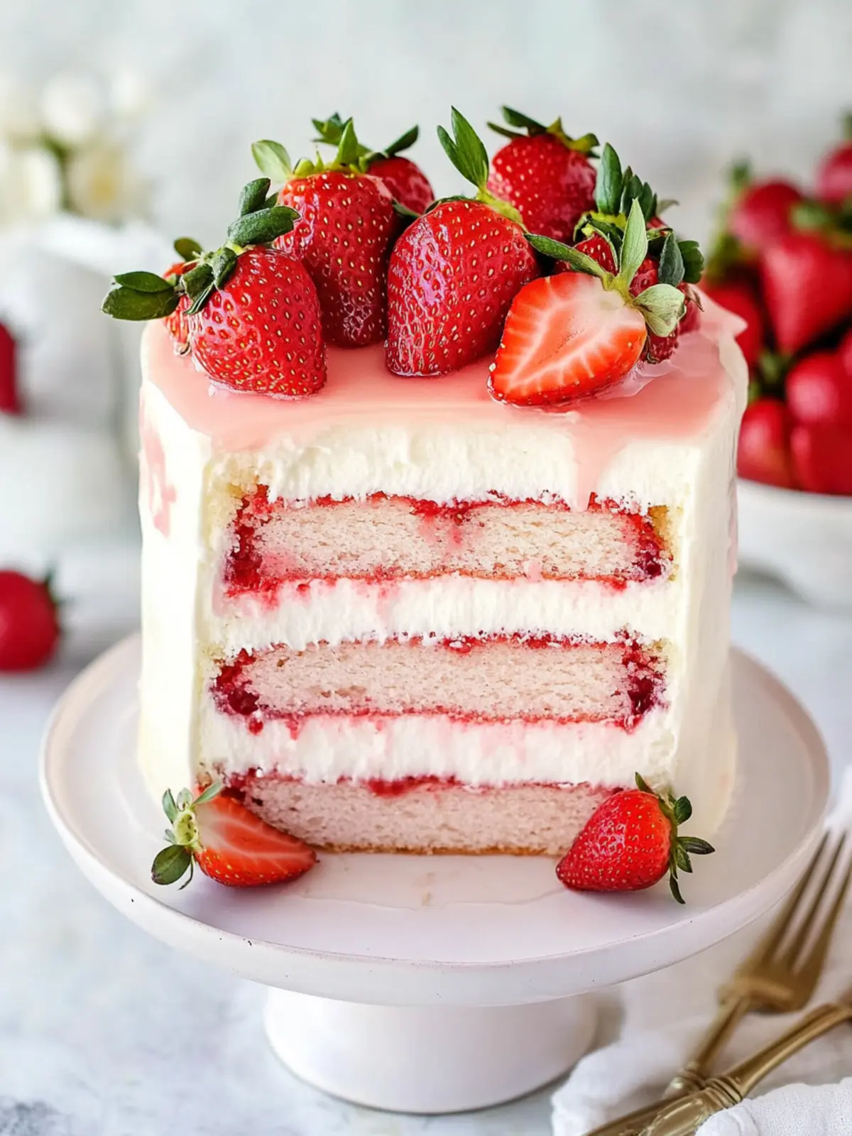 Strawberry Champagne Cake