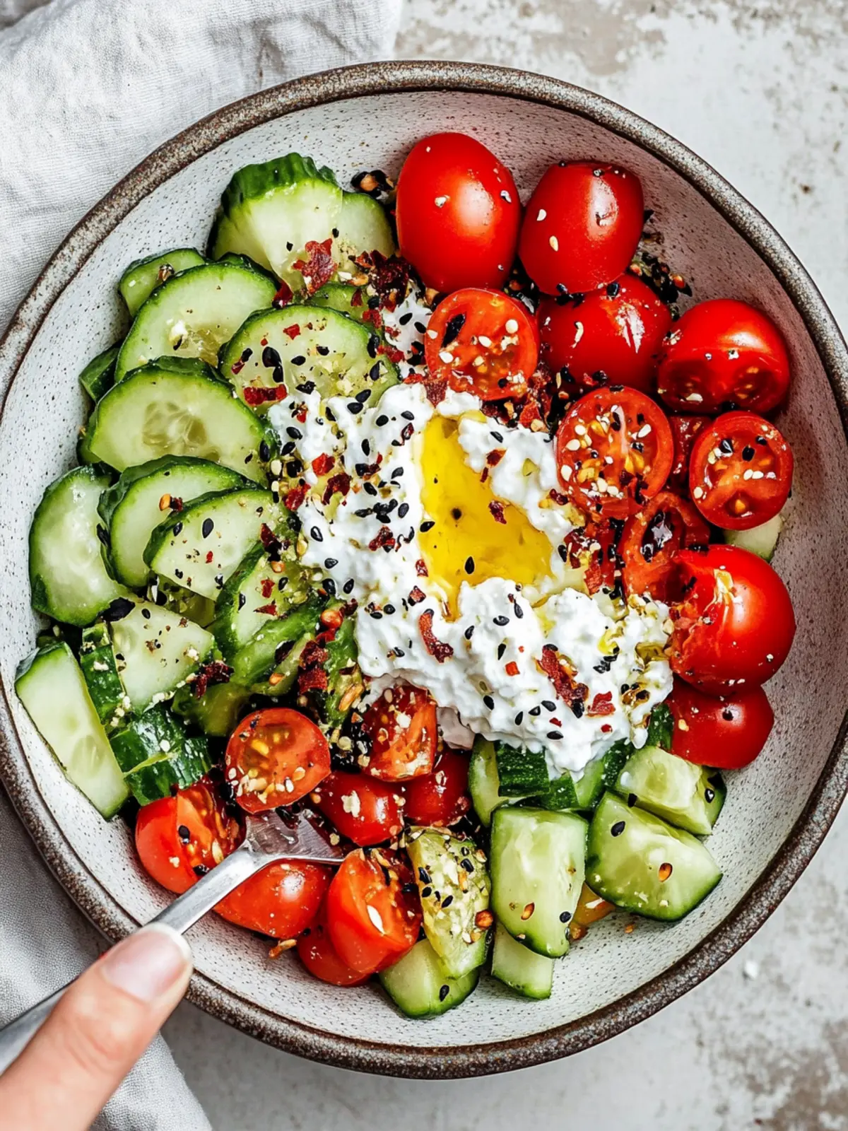 Veggie Savory Cottage Cheese Bowl
