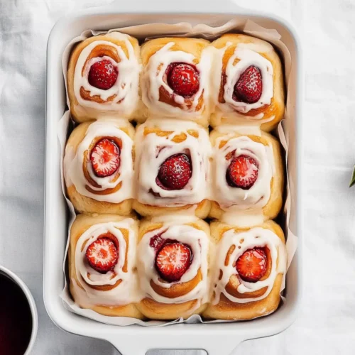 Strawberry Buns with Cream Cheese Icing
