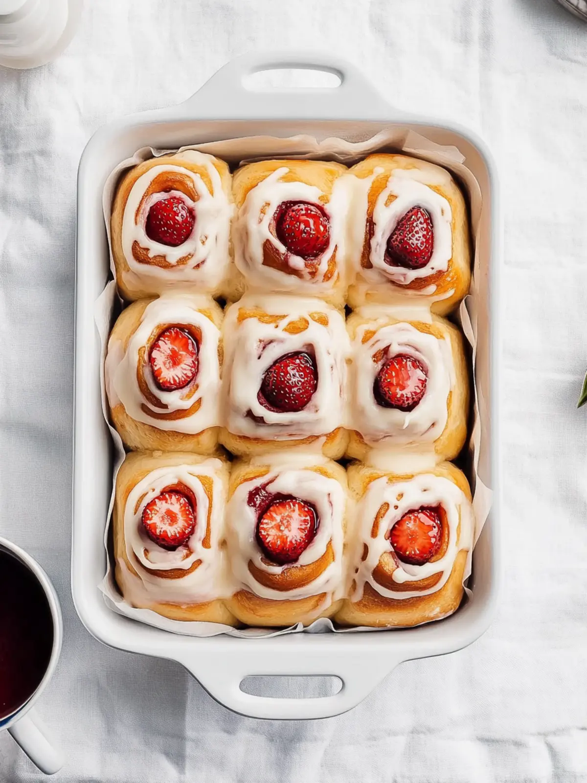 Irresistible Strawberry Buns with Cream Cheese Icing Delight