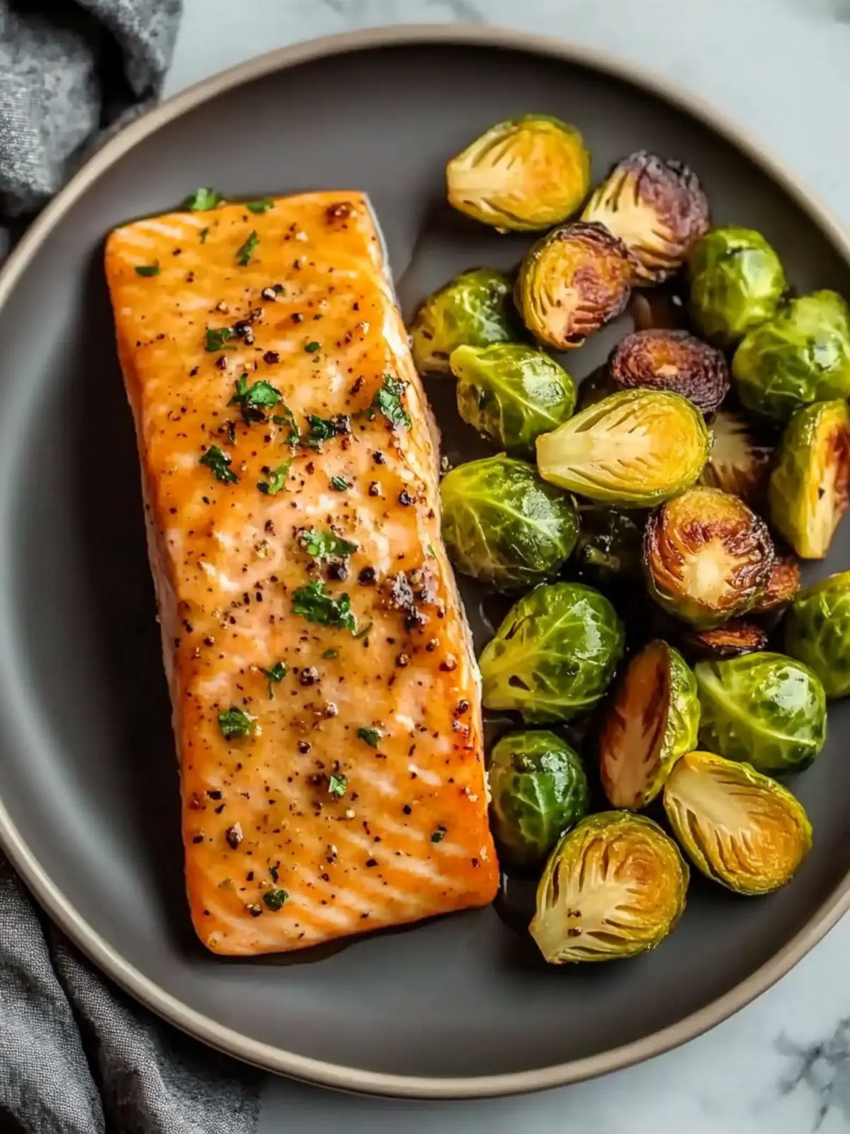 Maple Glazed Salmon with Brussel Sprouts