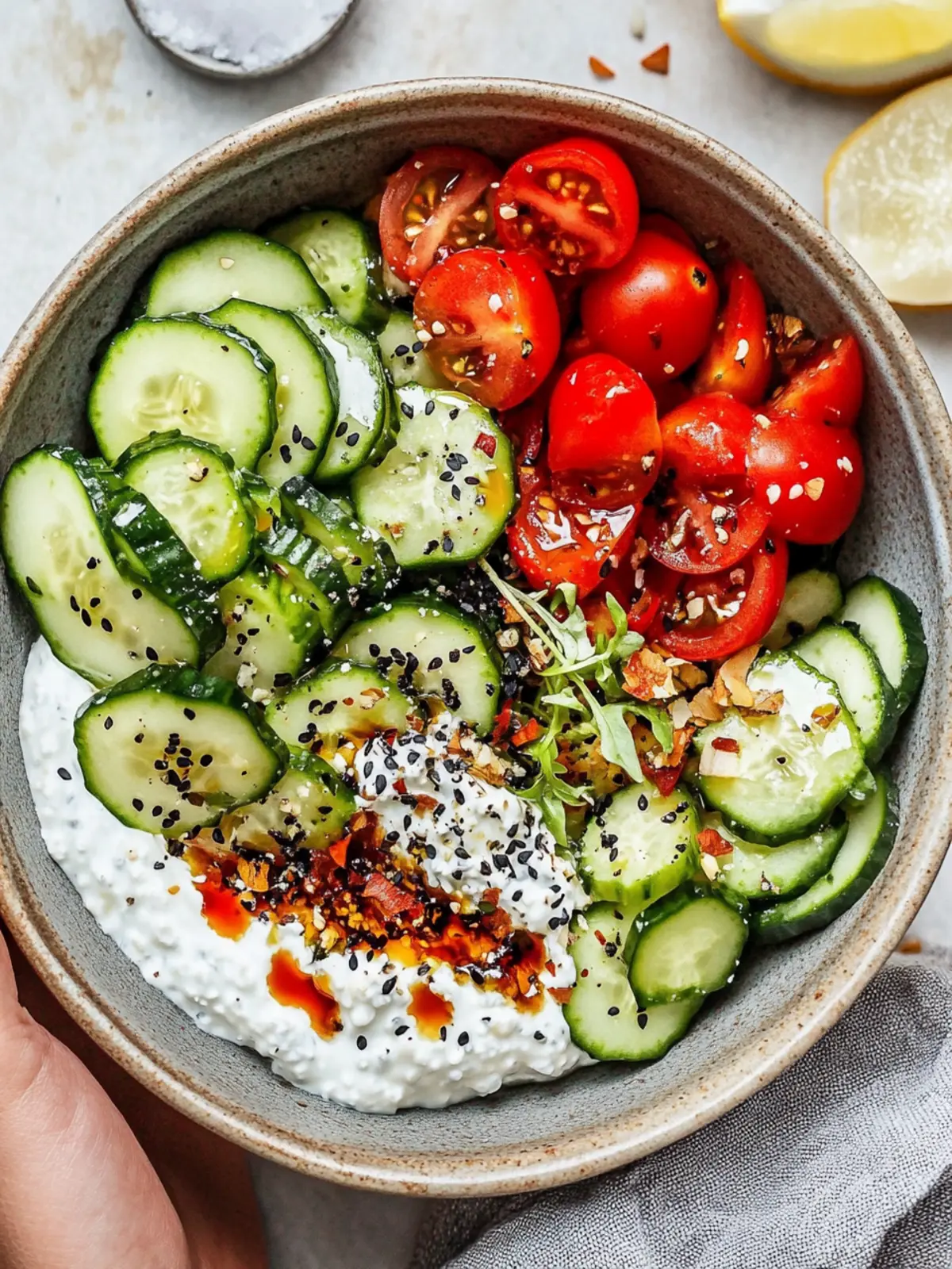 Veggie Savory Cottage Cheese Bowl