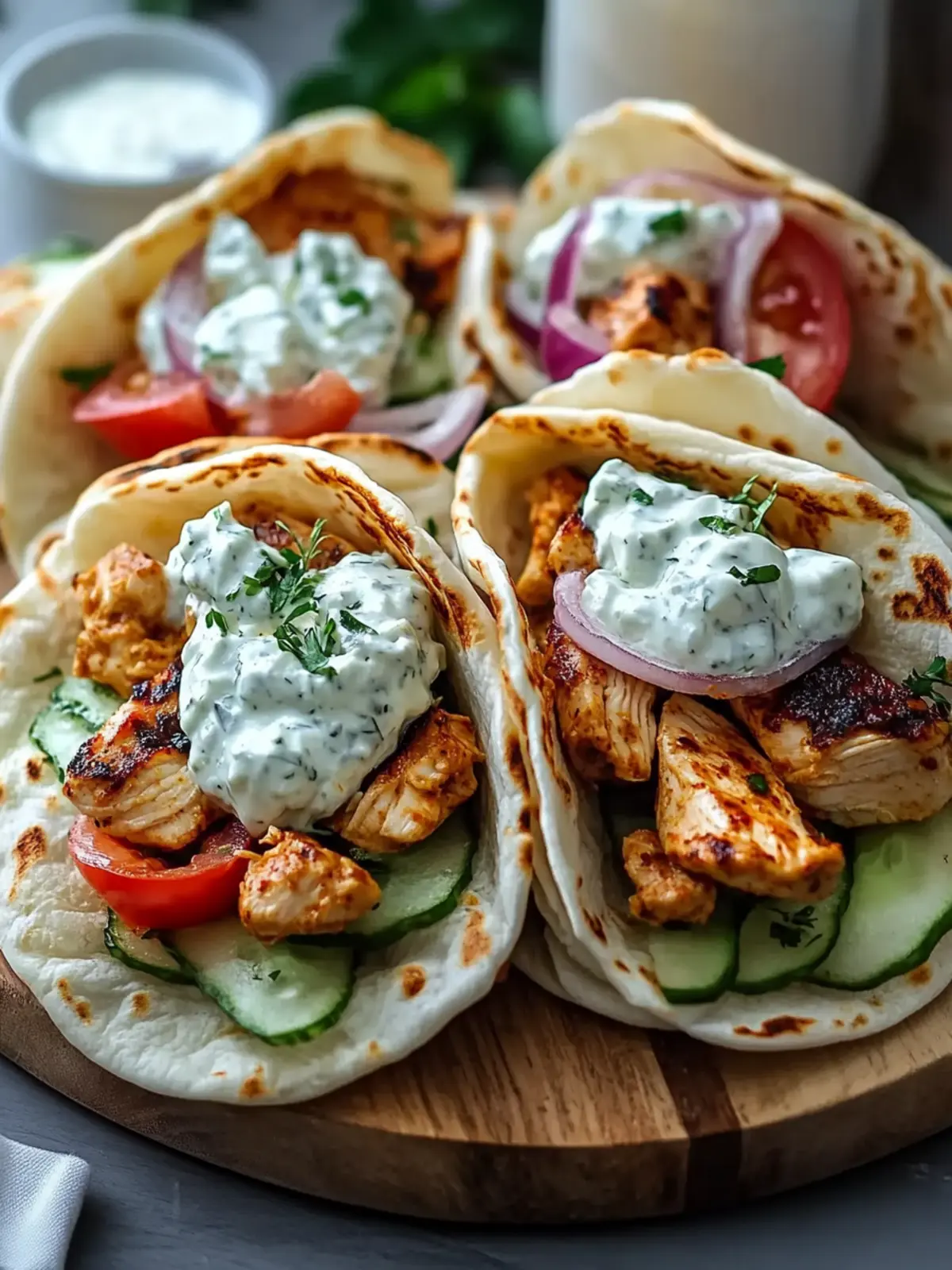 Chicken Gyros with Creamy Feta Tzatziki