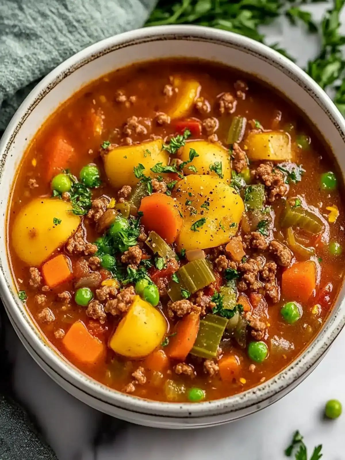 Crockpot Ground Beef Soup