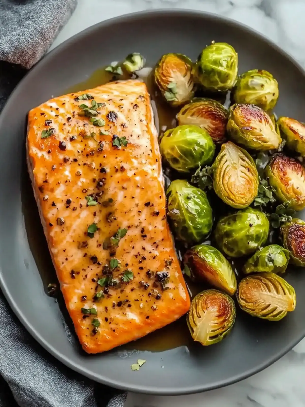 Maple Glazed Salmon with Brussel Sprouts