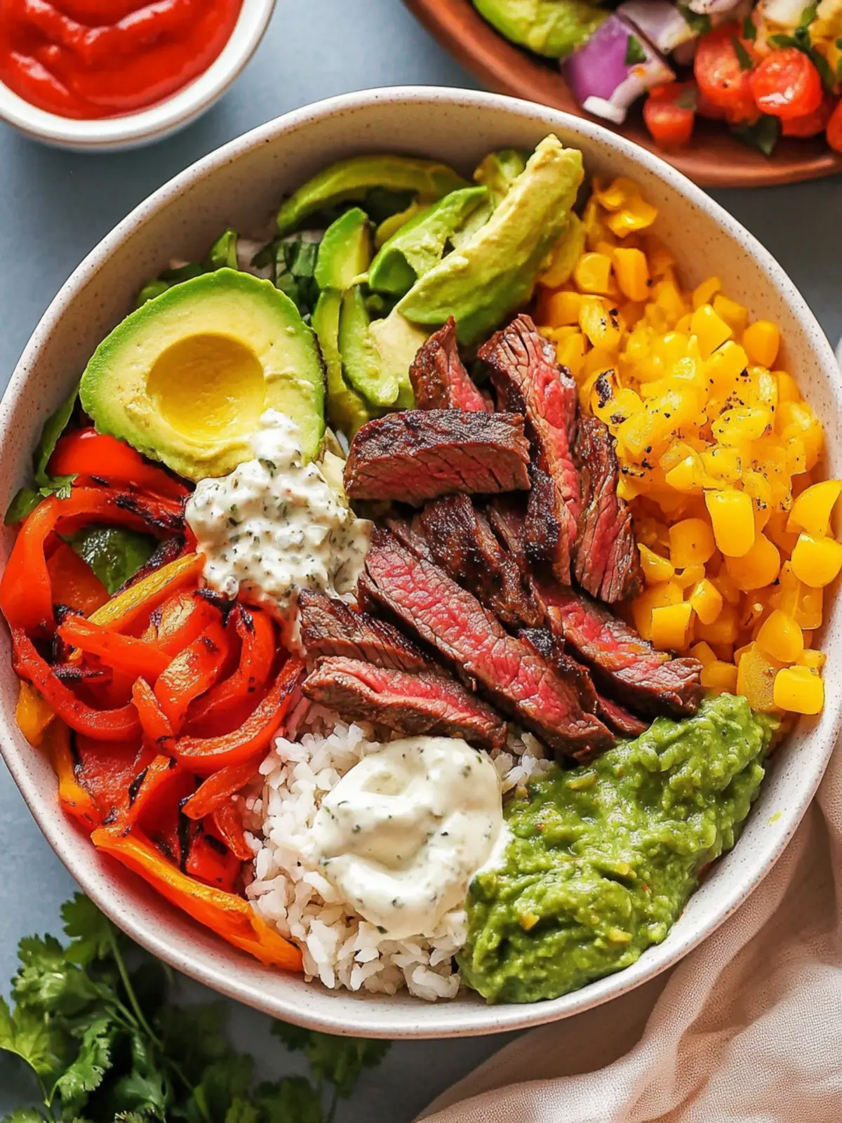 Healthy Low Carb Steak Fajita Bowl Recipe