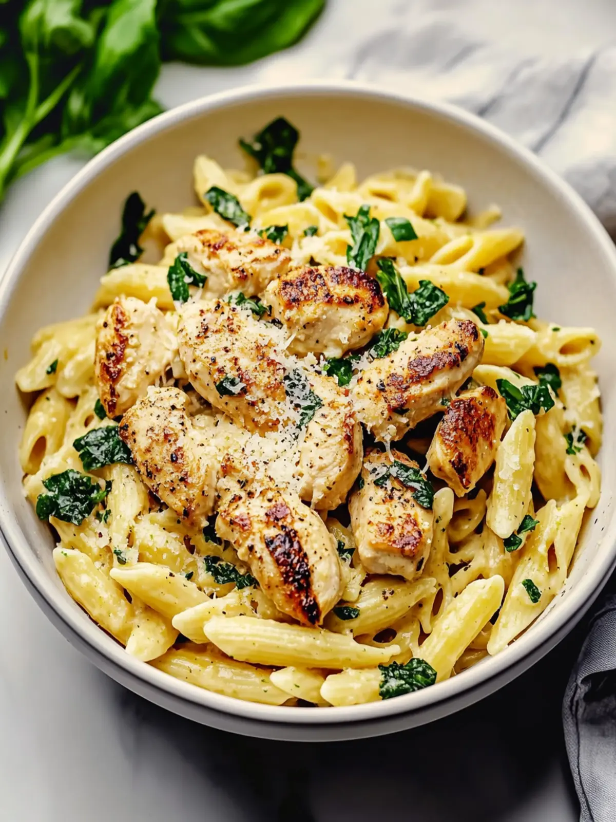 Healthy Garlic Parmesan Chicken Pasta