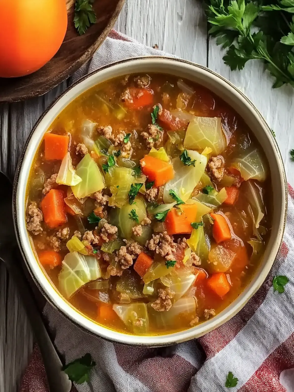 One-Pot Ground Beef and Cabbage Soup