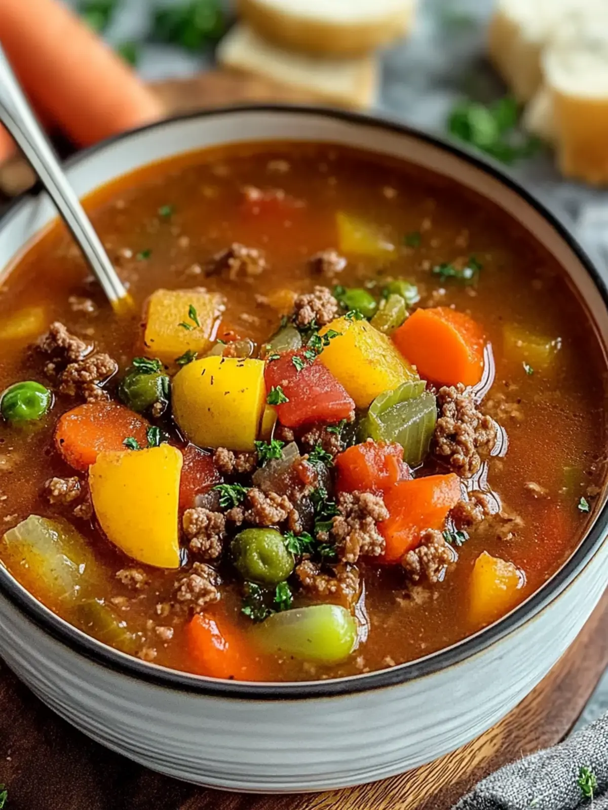 Classic Crockpot Ground Beef Soup