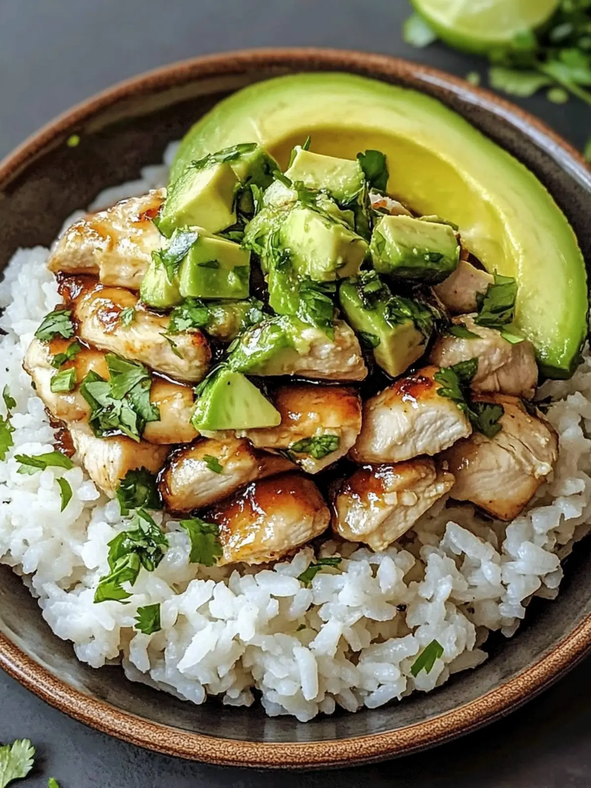 Tangy Honey Lime Chicken & Avocado Rice