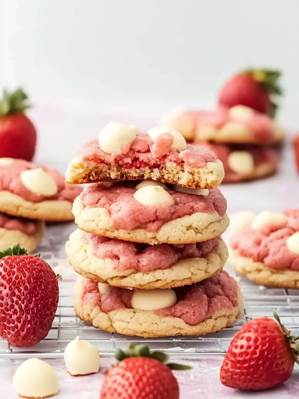 Creamy Strawberry Cheesecake Cookies