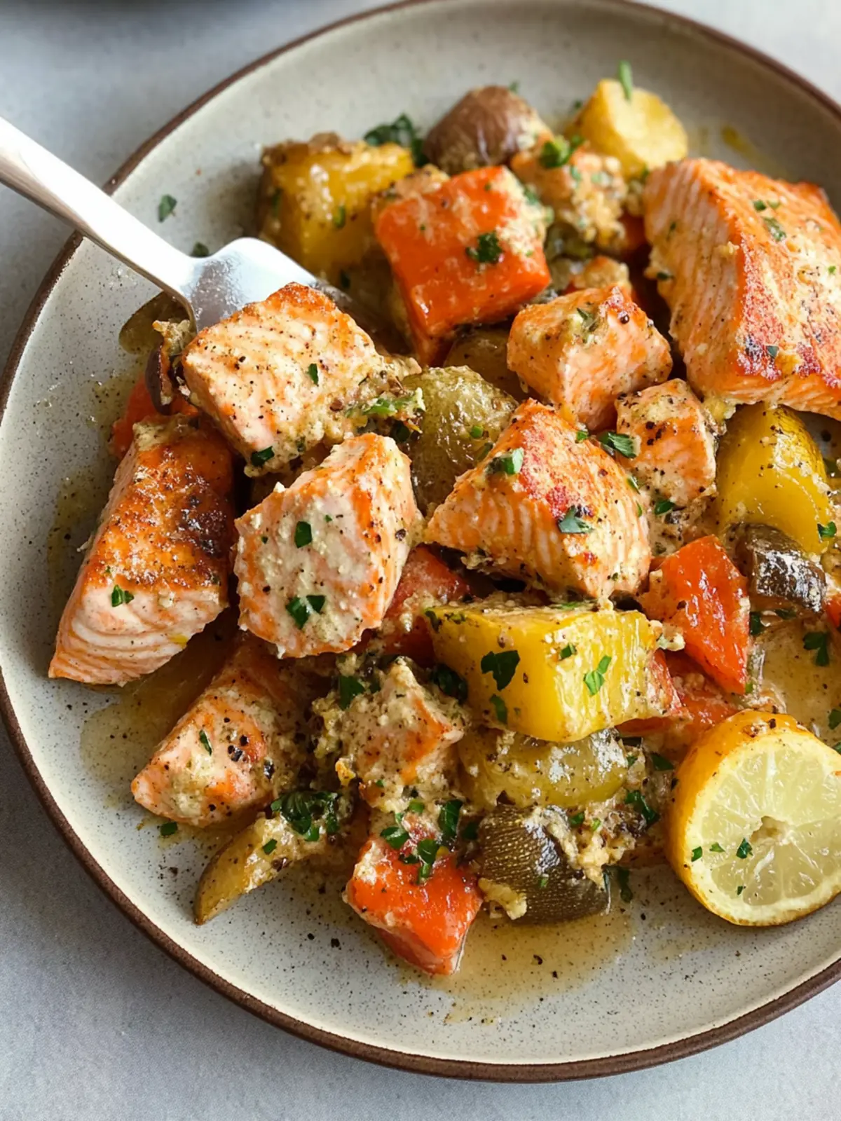 Honey Mustard Salmon & Veggies Sheet‑Pan recipe