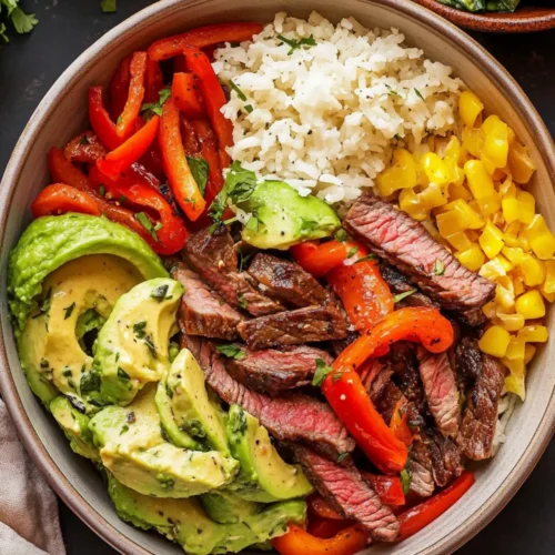 Healthy Low Carb Steak Fajita Bowl Recipe
