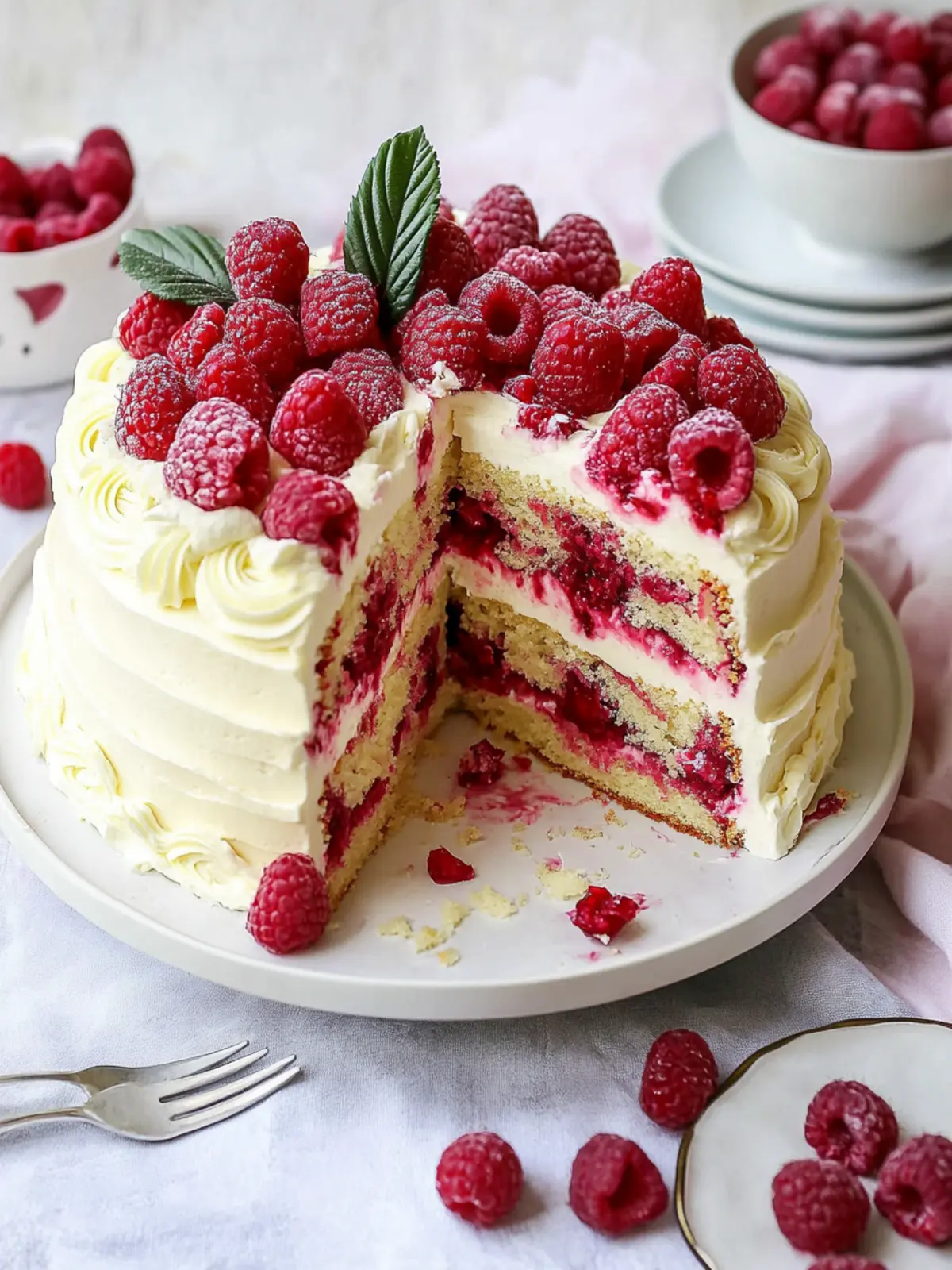 Raspberry White Chocolate Layer Cake