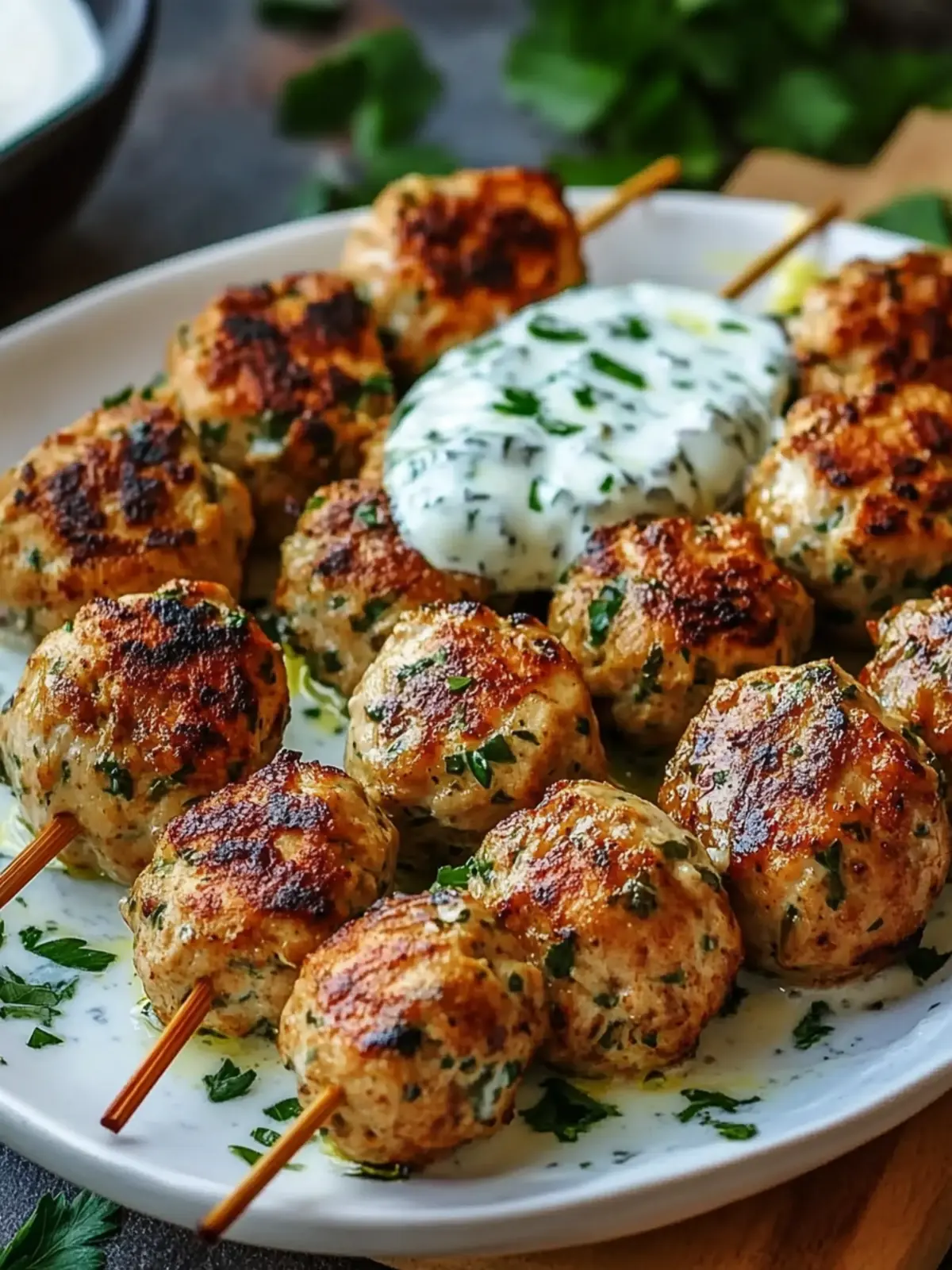 chicken kofta garlic yogurt sauce recipe