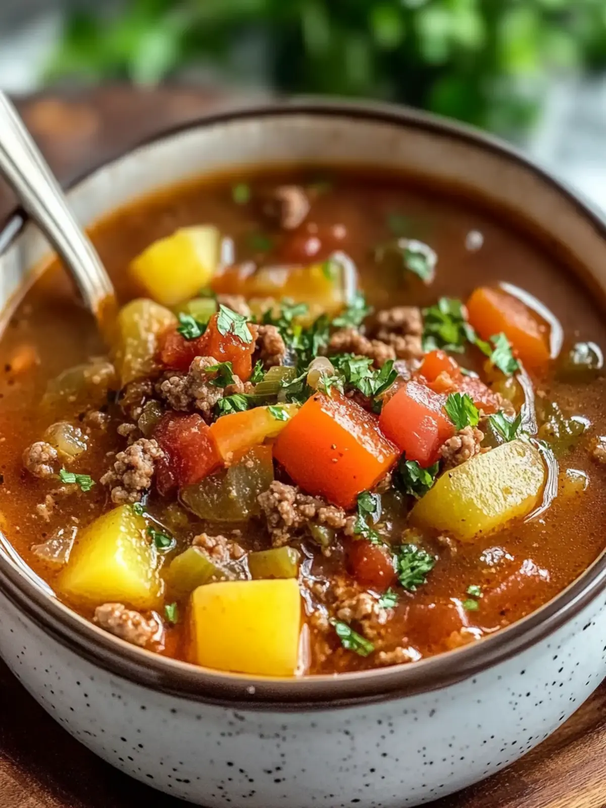 Classic Crockpot Ground Beef Soup