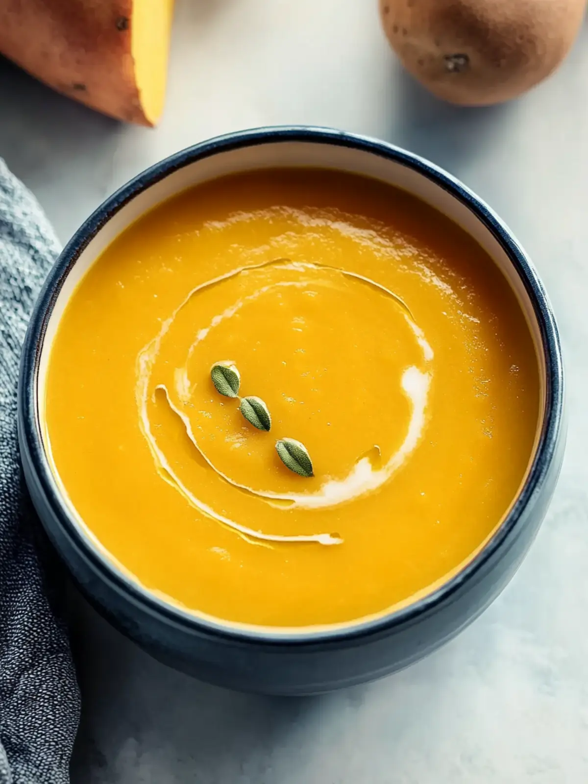 Velvety Butternut Squash Sweet Potato Soup