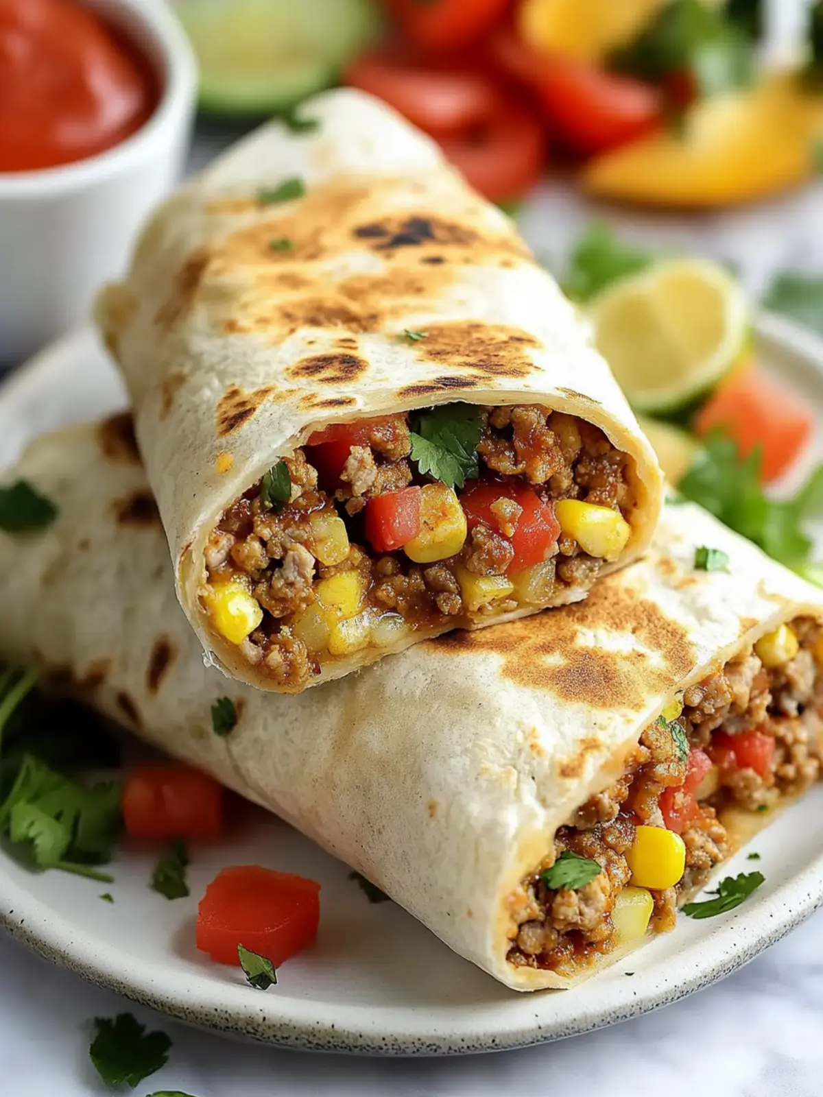 Ground Turkey Breakfast Burritos