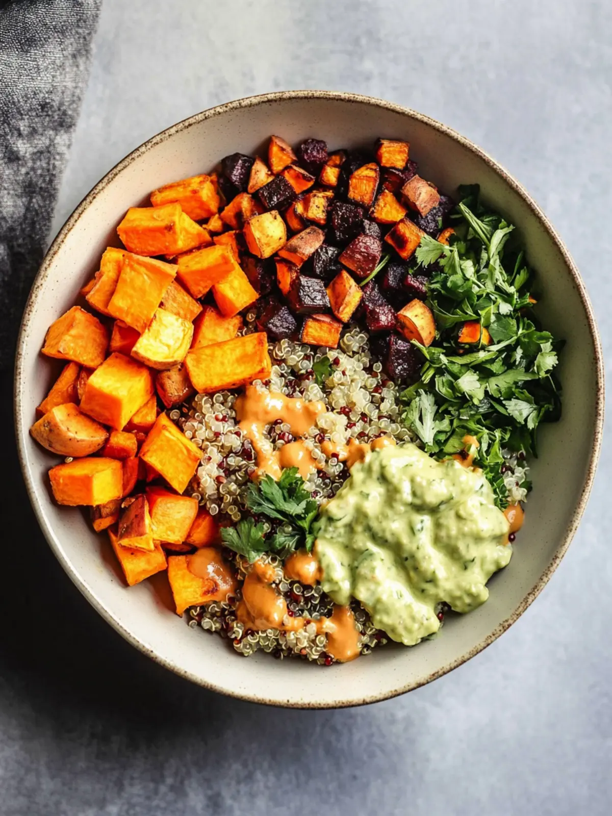 Plant-Based Power Bowl with Sweet Potatoes & Quinoa