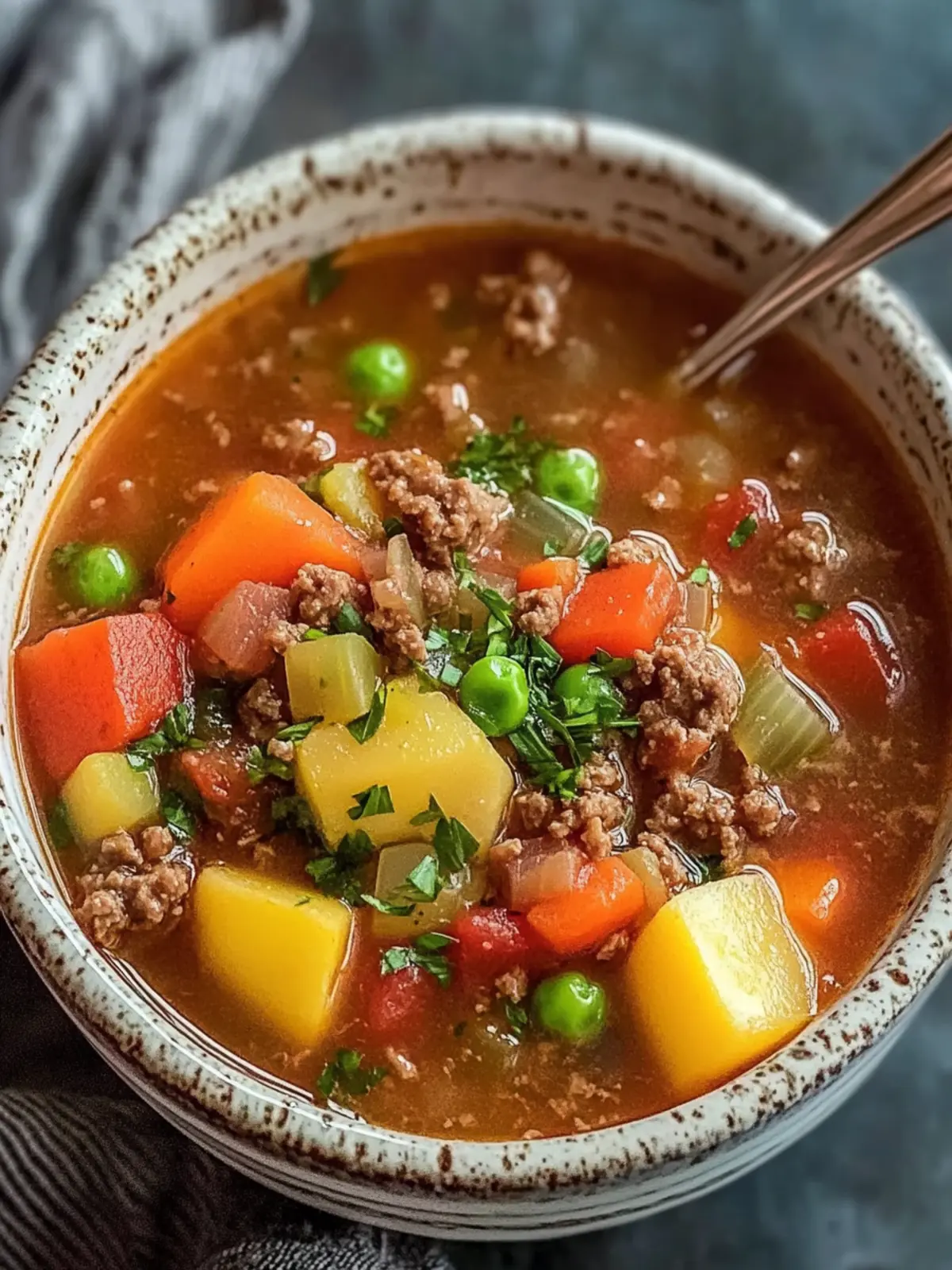 Classic Crockpot Ground Beef Soup