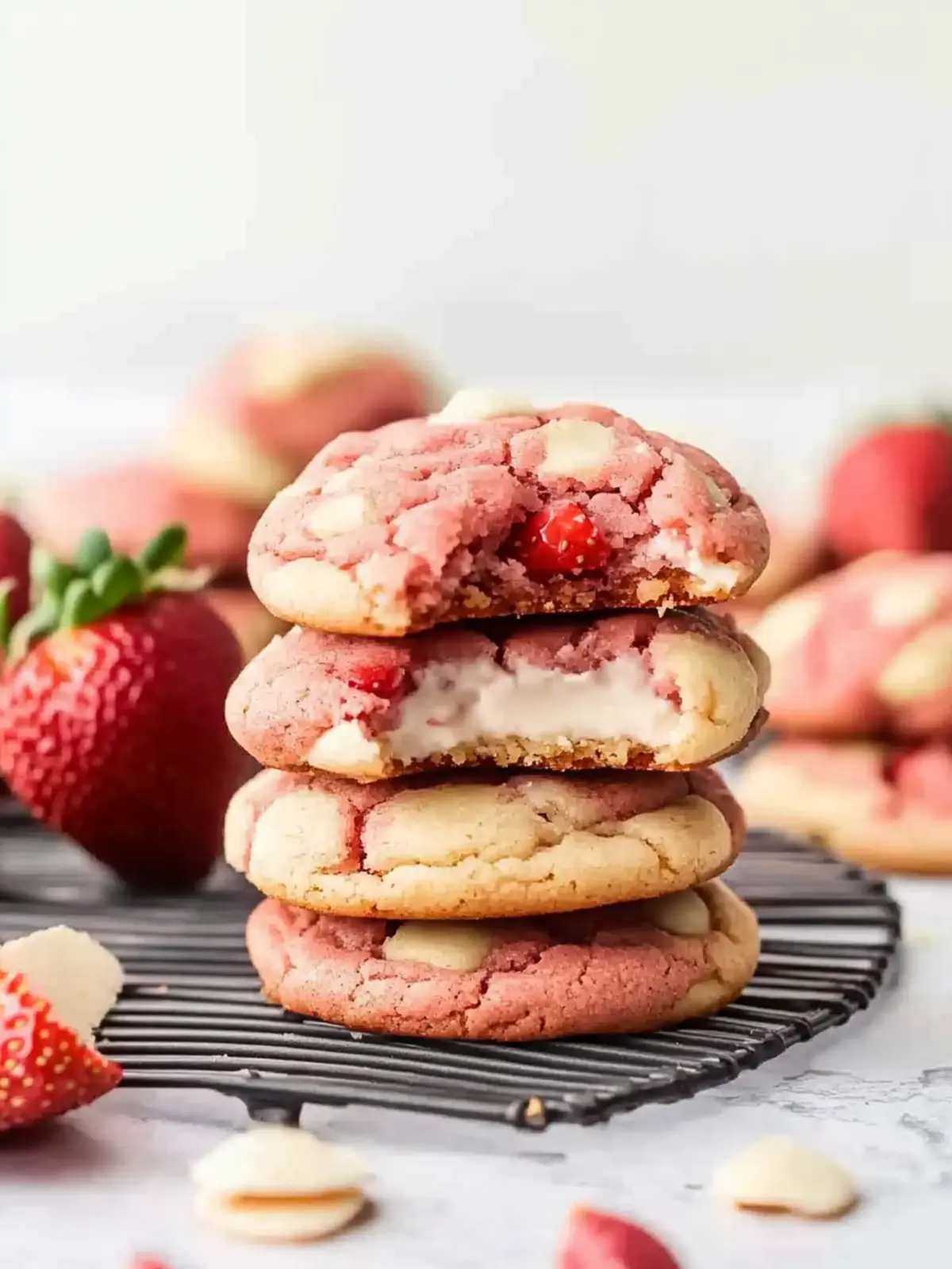 Creamy Strawberry Cheesecake Cookies