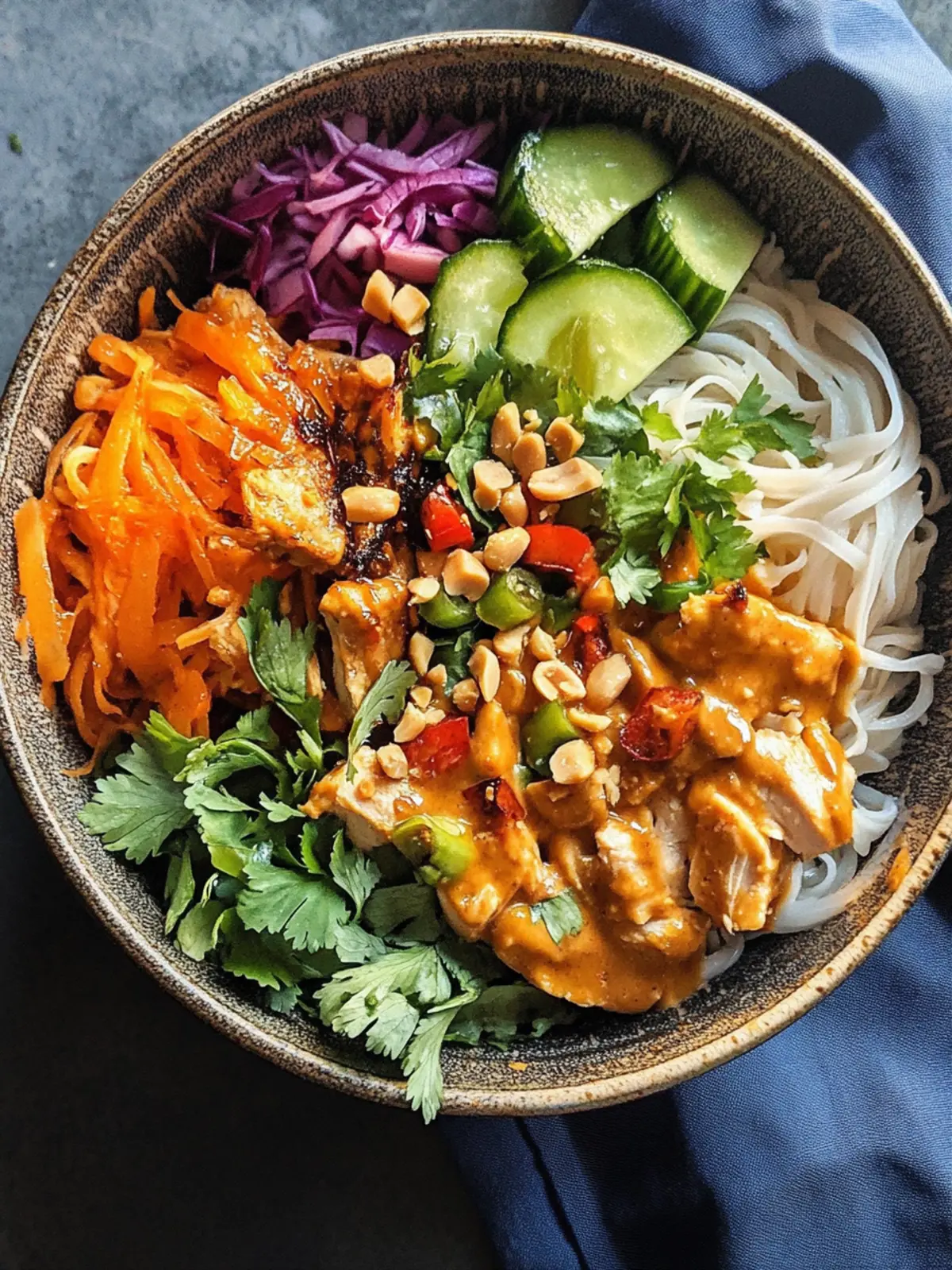 Thai Peanut Chicken Buddha Bowl
